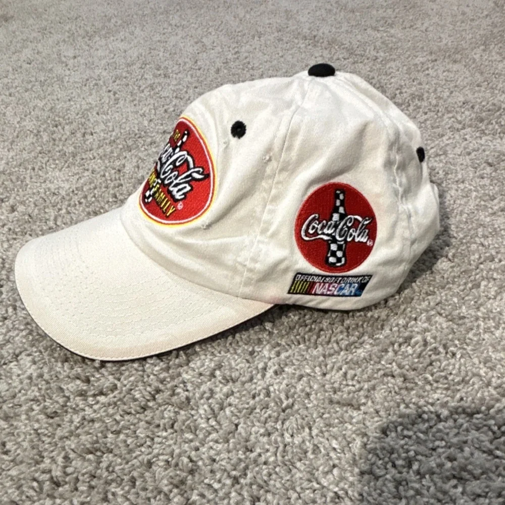 Coca-Cola Racing Family NASCAR #43 White Adjustable Strapback‎ Hat Cap 2003